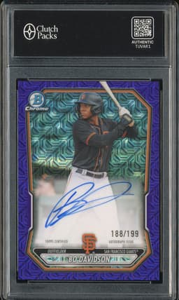 2024 Bowman Chrome Prospect Autographs Bo Davidson #BMA-BD Purple Mega Refractor Auto /199
