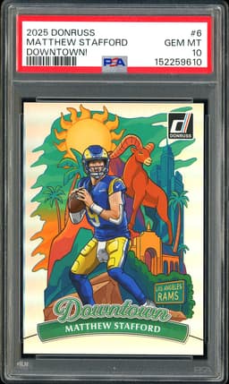 2025 Donruss Downtown! Matthew Stafford #6 PSA 10