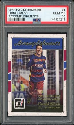 2016 Panini Donruss Accomplishments Lionel Messi #4 PSA 10