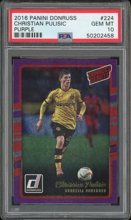 2016 Panini Donruss Christian Pulisic #224 Donruss Debuts Purple PSA 10