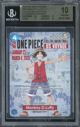 One Piece Monkey D. Luffy #P-055 US Voyage Promo BGS 10