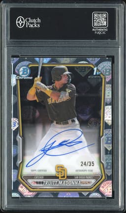 2025 Bowman Chrome Prospect Autographs Truitt Madonna #CPA-TM Logofractor Autograph /35