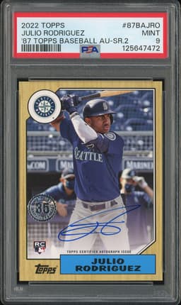 2022 Topps Baseball 1987 Topps Baseball Julio Rodriguez #87BA-JRO Autograph PSA 9