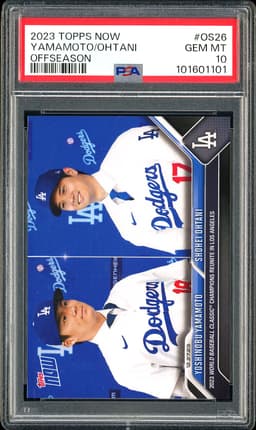 2023 Topps Now Offseason Yoshinobu Yamamoto / Shohei Ohtani #OS26 PSA 10