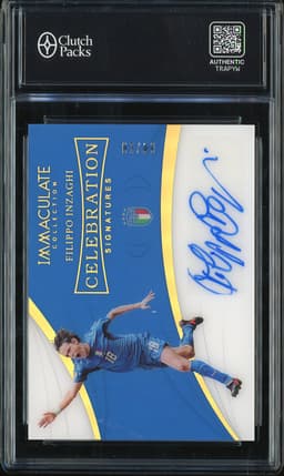 2018-19 Panini Immaculate Collection Soccer Celebrate Signatures Filippo Inzaghi #CS-FI Autograph /10
