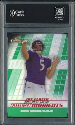 2008 Topps Finest Finest Moments Joe Flacco #FM-JF Green Refractor /199