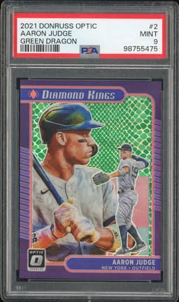2021 Donruss Optic Diamond Kings Aaron Judge #2 Green Dragon /88 PSA 9
