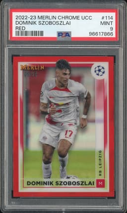 2022-23 Topps Merlin Chrome UCC Dominik Szoboszlai #114 Red /10 PSA 9
