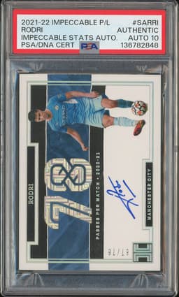 2021-22 Panini Impeccable Impeccable Stats Rodri #SA-RRI Autograph /78 PSA 10