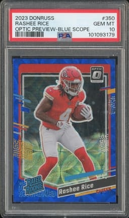 2023 Donruss Optic Preview Rashee Rice #350 Blue Scope PSA 10