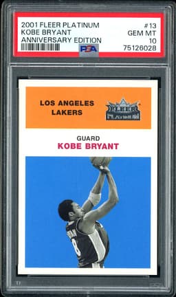2001 Fleer Platinum Anniversary Edition Kobe Bryant #13 PSA 10