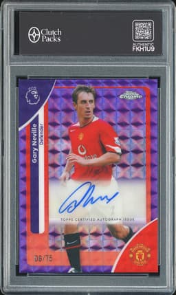 2026 Topps Chrome Gary Neville #CA-NV Purple Geometric Refractor Autograph /75