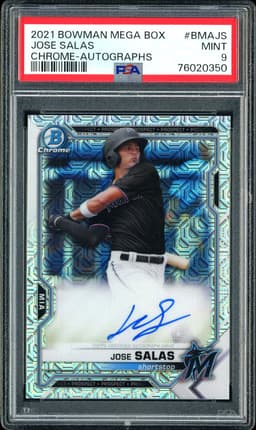 2021 Bowman Mega Box Chrome Autographs Jose Salas #BMAJS Mojo Refractor PSA 9