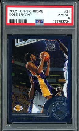 2002 Topps Chrome Kobe Bryant #21 PSA 8