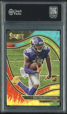2020 Panini Select Field Level Justin Jefferson #361 Tie Dye Prizm /10