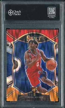 2020-21 Panini Select Concourse Tyrese Maxey #81 Red Orange Shimmer