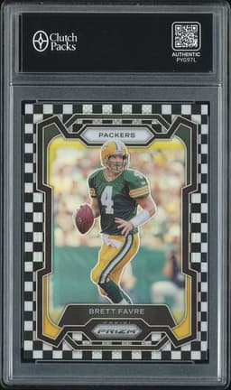 2023 Panini Prizm Brett Favre #112 Black White Checkerboard