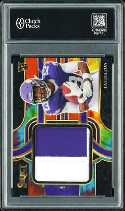2025 Panini Select Jumbo Rookie Swatch Tai Felton #JRSW-TAF Tie Dye /25