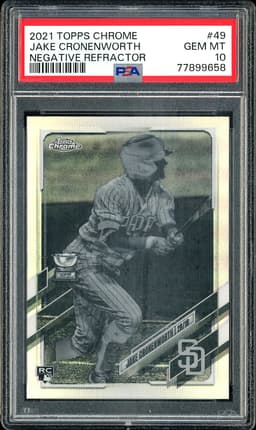 2021 Topps Chrome Jake Cronenworth #49 Negative Refractor PSA 10