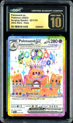 2024 Surging Sparks Palossand ex #221/191 Ultra Rare Holo CGC 10