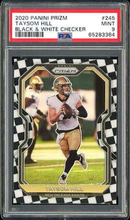 2020 Panini Prizm Taysom Hill #245 Black & White Checker PSA 9