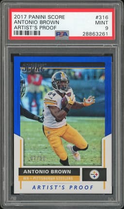 2017 Panini Score Artist's Proof Antonio Brown #316 /35 PSA 9