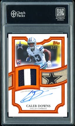 2026 Topps Flagship Football Autograph Rookie Patch Caleb Downs #ARP-CDO Orange /25