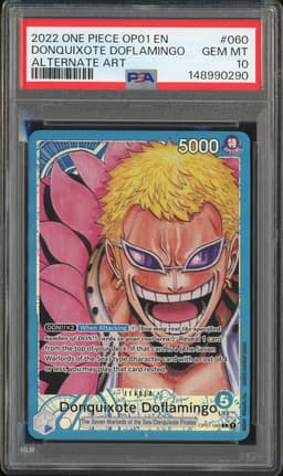 One Piece Donquixote Doflamingo #OP01-060 Romance Dawn Alternate Art PSA 10