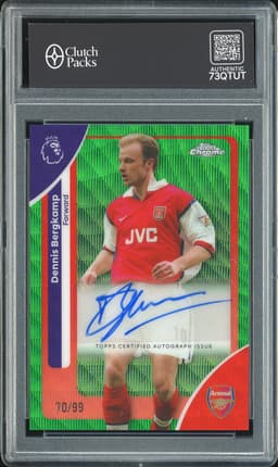 2026 Topps Chrome Premier League Dennis Bergkamp #CA-DE Green Wave Autograph /99
