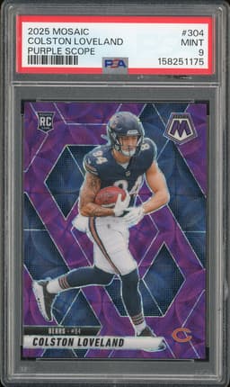 2025 Mosaic Colston Loveland #304 Purple Scope PSA 9