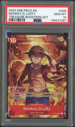 One Piece Monkey D. Luffy #ST10-006 Ultra Deck: The Three Captains SR PSA 10