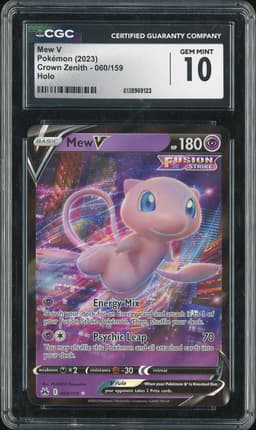 2023 Crown Zenith Mew V #060/159 Holo CGC 10