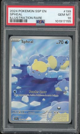 2024 Pokemon Scarlet & Violet Surging Sparks Illustration Rare Spheal #199 PSA 10