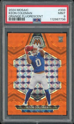 2024 Mosaic Keon Coleman #333 Orange Fluorescent /25 PSA 9
