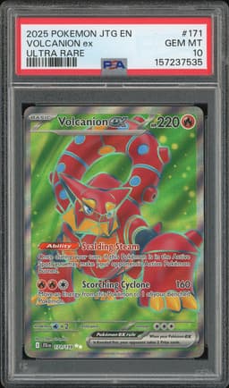 2025 Pokemon Volcanion ex #171 Ultra Rare PSA 10