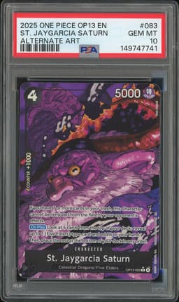 One Piece St. Jaygarcia Saturn #OP13-083 Carrying on His Will Alternate Art PSA 10