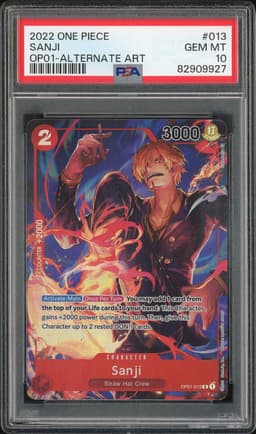 One Piece Sanji #OP01-013 Romance Dawn Alternate Art PSA 10
