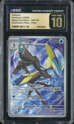 2025 Mega Evolution Illustration Rare Holo Inteleon #142/132 CGC 10