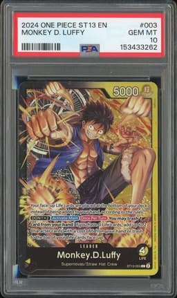 One Piece Monkey D. Luffy #ST13-003 Ultra Deck: The Three Brothers PSA 10