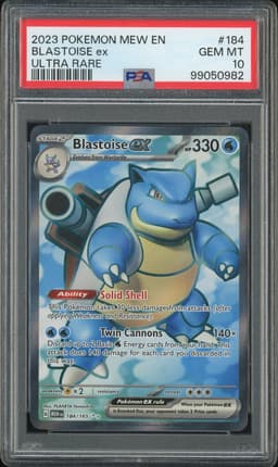 2023 Pokemon Scarlet & Violet 151 Blastoise ex #184 Ultra Rare PSA 10