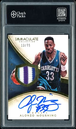 2013-14 Panini Immaculate Collection Hornets Alonzo Mourning #155 Autograph Patch /75