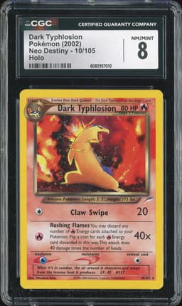 2002 Pokémon Neo Destiny Dark Typhlosion #10 CGC 8