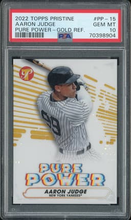 2022 Topps Pristine Pure Power Aaron Judge #PP-15 Gold Refractor /50 PSA 10