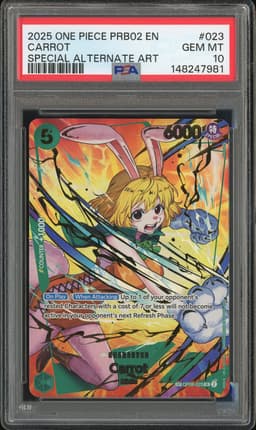 One Piece Carrot #OP08-023 PRB-02 The Best SR Special Alternate Art PSA 10