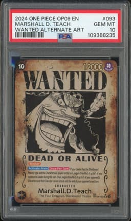 One Piece Marshall.D.Teach #OP09-093 Emperors in the New World SR Alternate Art PSA 10