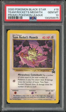 2000 Pokemon Black Star Promo-Pokemon League Team Rocket's Meowth #18 PSA 10