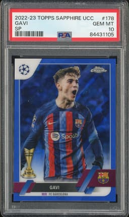 2022-23 Topps Sapphire UEFA Champions League SP Gavi #178 PSA 10