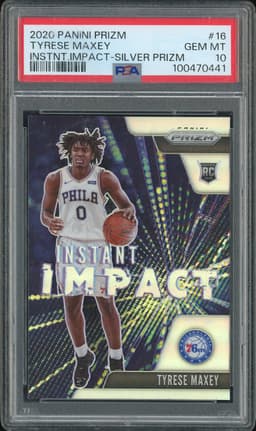 2020 Panini Prizm Instant Impact Tyrese Maxey #16 Silver Prizm PSA 10