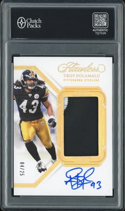 2023 Panini Flawless Patch Autographs Troy Polamalu #PA-TPO /25