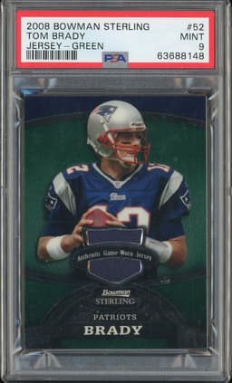 2008 Bowman Sterling Tom Brady #52 Green Jersey /249 PSA 9